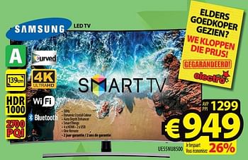 Promoties Samsung led tv ue55nu8500 - Samsung - Geldig van 05/12/2018 tot 12/12/2018 bij ElectroStock
