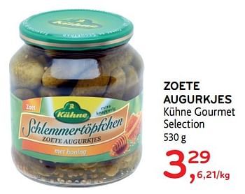 Promoties Zoete augurkjes kühne gourmet selection - Kühne - Geldig van 05/12/2018 tot 18/12/2018 bij Alvo