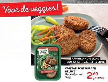 Promoties Vegetarische burger deluxe garden gourmet - Garden Gourmet - Geldig van 12/12/2018 tot 18/12/2018 bij Alvo