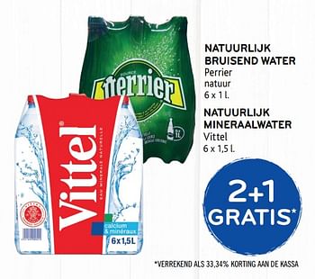 Promoties 2+1 gratis natuurlijk bruisend water perrier natuur - Perrier - Geldig van 05/12/2018 tot 18/12/2018 bij Alvo