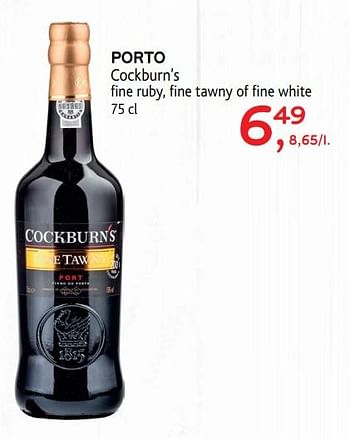 Promoties Porto cockburn`s fine ruby, fine tawny of fine white - Cockburn's - Geldig van 05/12/2018 tot 18/12/2018 bij Alvo