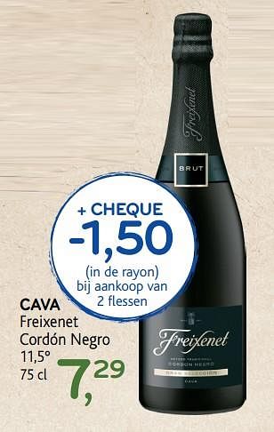 Promoties Cava freixenet cordón negro - Freixenet - Geldig van 05/12/2018 tot 18/12/2018 bij Alvo