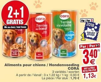 Promoties Aliments pour chiens - hondenvoeding cora - Huismerk - Cora - Geldig van 04/12/2018 tot 10/12/2018 bij Cora
