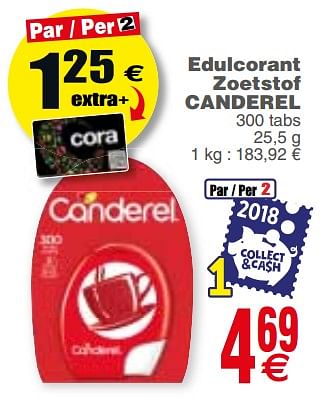 Promoties Edulcorant zoetstof canderel - Canderel - Geldig van 04/12/2018 tot 10/12/2018 bij Cora
