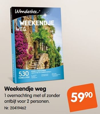 Promoties Weekendje weg - Wonderbox - Geldig van 30/11/2018 tot 25/12/2018 bij Fun