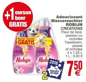 Promotions Adoucissant wasverzachter robijn creations - Robijn - Valide de 04/12/2018 à 10/12/2018 chez Cora