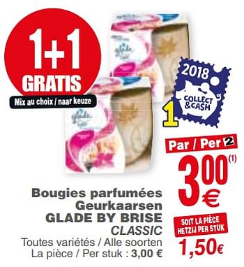 Promoties Bougies parfumées geurkaarsen glade by brise classic - Glade - Geldig van 04/12/2018 tot 10/12/2018 bij Cora
