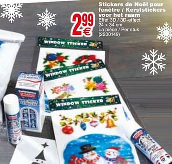 Promoties Stickers de noël pour fenêtre - kerststickers voor het raam - Huismerk - Cora - Geldig van 04/12/2018 tot 17/12/2018 bij Cora