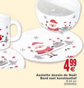 Promoties Assiette dessin de noël bord met kerstmotief - Huismerk - Cora - Geldig van 04/12/2018 tot 17/12/2018 bij Cora