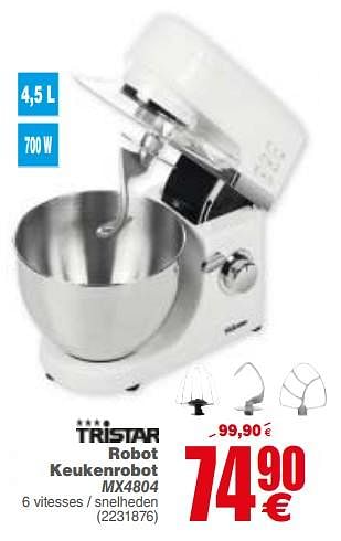 Promoties Tristar robot keukenrobot mx4804 - Tristar - Geldig van 04/12/2018 tot 17/12/2018 bij Cora