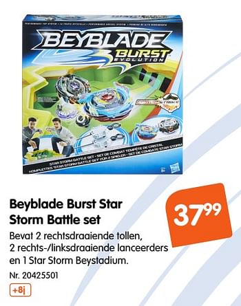 Promoties Beyblade burst star storm battle set - Hasbro - Geldig van 30/11/2018 tot 25/12/2018 bij Fun