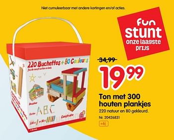 Promoties Ton met 300 houten plankjes - Huismerk - Fun - Geldig van 30/11/2018 tot 25/12/2018 bij Fun