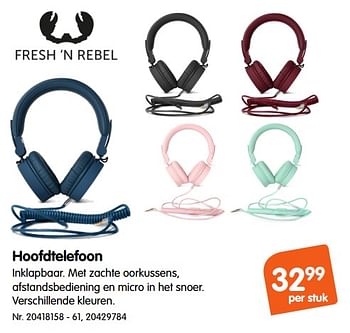 Promoties Hoofdtelefoon - Fresh 'n Rebel - Geldig van 30/11/2018 tot 25/12/2018 bij Fun