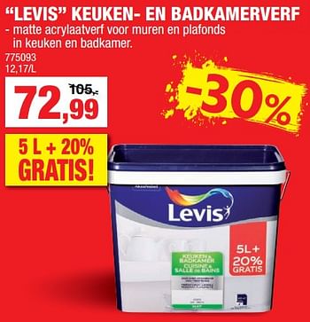 Promoties Levis keuken- en badkamerverf - Levis - Geldig van 05/12/2018 tot 16/12/2018 bij Hubo