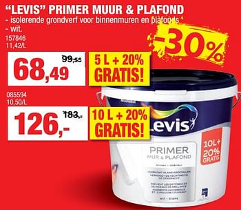 Promoties Levis primer muur + plafond - Levis - Geldig van 05/12/2018 tot 16/12/2018 bij Hubo