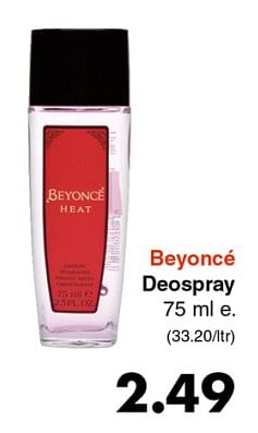 Promoties Deospray - Beyoncé Heat - Geldig van 03/12/2018 tot 15/12/2018 bij Wibra