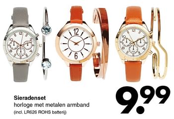 Promotions Sieradenset Horloge met metalen armband - Produit maison - Wibra - Valide de 03/12/2018 à 15/12/2018 chez Wibra