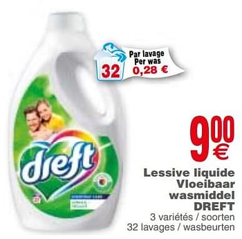 Promoties Lessive liquide vloeibaar wasmiddel dreft - Dreft - Geldig van 04/12/2018 tot 10/12/2018 bij Cora