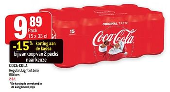 Promoties Coca-cola regular, light of zero - Coca Cola - Geldig van 05/12/2018 tot 11/12/2018 bij Smatch