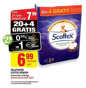 Promoties Toiletpapier scottex premium - Scottex - Geldig van 05/12/2018 tot 11/12/2018 bij Smatch