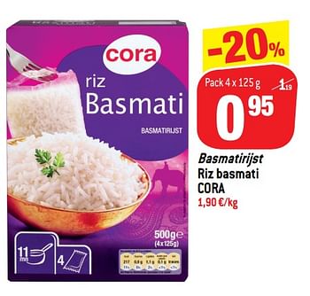 Promotions Basmatirijst riz basmati cora - Produit maison - Match - Valide de 05/12/2018 à 11/12/2018 chez Match