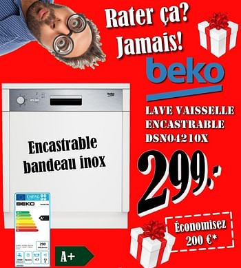 Promotions Beko lave vaisselle encastrable dsno4121ox - Beko - Valide de 01/12/2018 à 31/12/2018 chez Electro Zschau