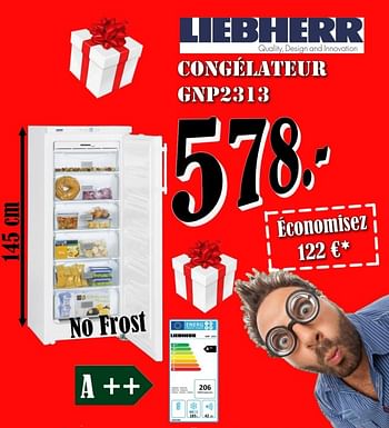 Promotions Liebherr congéilateur gnp`2313 - Liebherr - Valide de 01/12/2018 à 31/12/2018 chez Electro Zschau