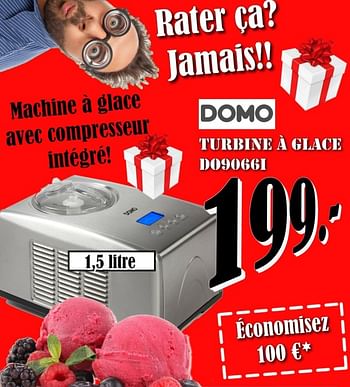 Promotions Domo machine à glace do9066i - Domo elektro - Valide de 01/12/2018 à 31/12/2018 chez Electro Zschau