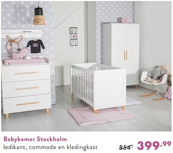 Promoties Babykamer stockholm ledikant, commode en kledingkast - Huismerk - Baby & Tiener Megastore - Geldig van 03/12/2018 tot 08/12/2018 bij Baby & Tiener Megastore