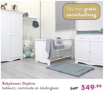 Promoties Babykamer daphne ledikant, commode en kledingkast - Huismerk - Baby & Tiener Megastore - Geldig van 03/12/2018 tot 08/12/2018 bij Baby & Tiener Megastore