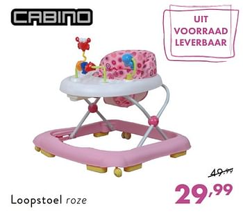 Promoties Loopstoel roze - Cabino - Geldig van 03/12/2018 tot 08/12/2018 bij Baby & Tiener Megastore