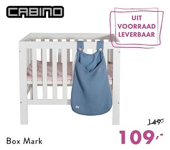 Promoties Box mark - Cabino - Geldig van 03/12/2018 tot 08/12/2018 bij Baby & Tiener Megastore