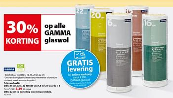 Promoties Glaswol - Gamma - Geldig van 05/12/2018 tot 17/12/2018 bij Gamma