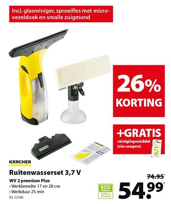 Promotions Kärcher ruitenwasserset 3,7 v wv 2 premium plus - Kärcher - Valide de 05/12/2018 à 17/12/2018 chez Gamma