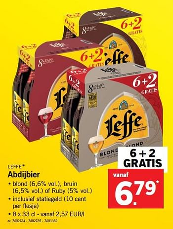 Promoties Abdijbier - Leffe - Geldig van 10/12/2018 tot 15/12/2018 bij Lidl