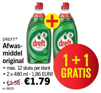Promoties Afwasmiddel original - Dreft - Geldig van 10/12/2018 tot 15/12/2018 bij Lidl