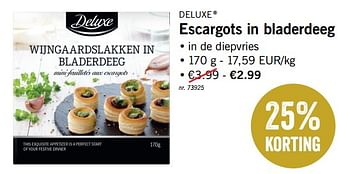 Promoties Escargots in bladerdeeg - Deluxe - Geldig van 10/12/2018 tot 15/12/2018 bij Lidl