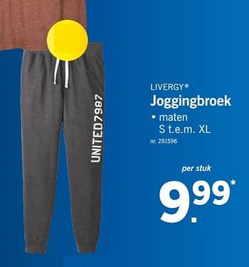 Promoties Joggingbroek - Livergy - Geldig van 10/12/2018 tot 15/12/2018 bij Lidl