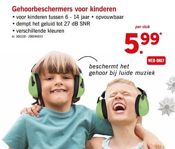 Promoties Gehoorbeschermers voor kinderen - Huismerk - Lidl - Geldig van 10/12/2018 tot 15/12/2018 bij Lidl