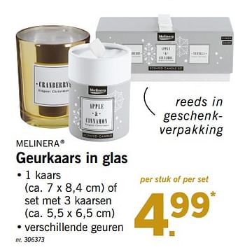 Promoties Geurkaars in glas - Melinera - Geldig van 10/12/2018 tot 15/12/2018 bij Lidl