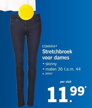 Promoties Stretchbroek voor dames - Esmara - Geldig van 10/12/2018 tot 15/12/2018 bij Lidl