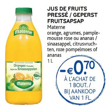 Promoties Jus de fruits pressé materne - Materne - Geldig van 05/12/2018 tot 18/12/2018 bij Alvo