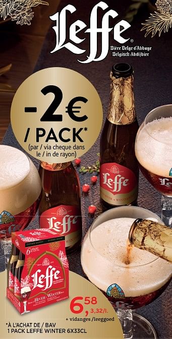 Promoties Leffe -2€ - pack - Leffe - Geldig van 05/12/2018 tot 18/12/2018 bij Alvo