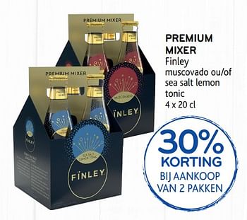 Promotions Premium mixer finley muscovado ou sea salt lemon - Finley - Valide de 05/12/2018 à 18/12/2018 chez Alvo