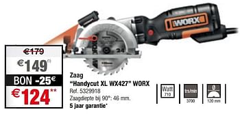 Promoties Zaag handycut xl wx427 worx - Worx - Geldig van 12/12/2018 tot 31/12/2018 bij Brico