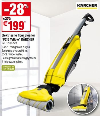 Promoties Elektrische floor cleaner fc 5 yellow kärcher - Kärcher - Geldig van 12/12/2018 tot 31/12/2018 bij Brico
