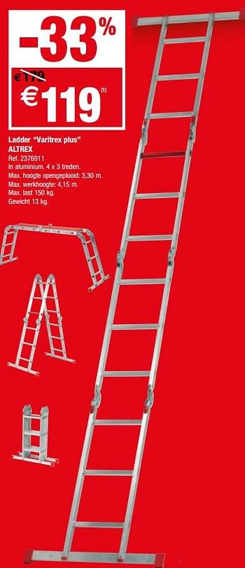 Promoties Ladder varitrex plus altrex - Altrex - Geldig van 12/12/2018 tot 31/12/2018 bij Brico