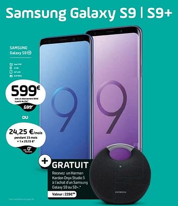 Promotions Samsung galaxy s9 - Samsung - Valide de 04/12/2018 à 02/01/2019 chez Base