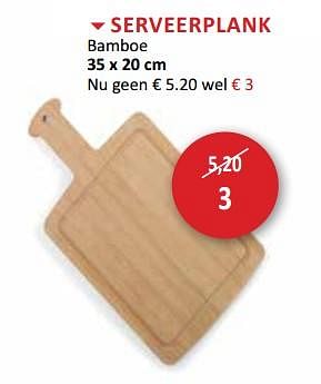 Promoties Serveerplank bamboe - Huismerk - Weba - Geldig van 28/11/2018 tot 27/12/2018 bij Weba