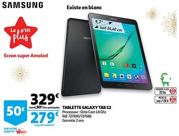 Promotions Samsung tablette galaxy tab s2 - Samsung - Valide de 28/11/2018 à 24/12/2018 chez Auchan Ronq